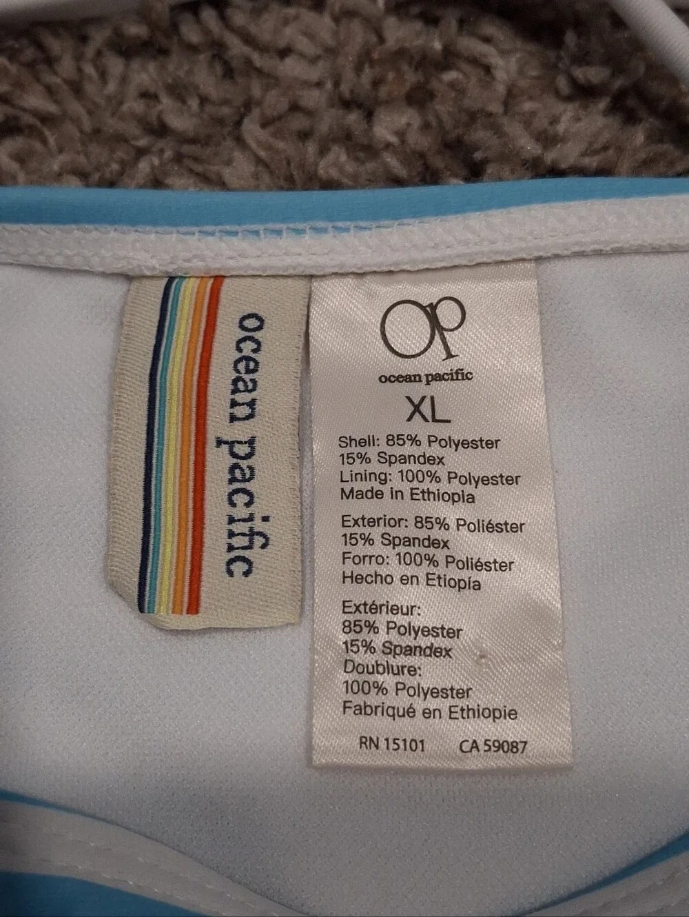 OP Ocean Pacific  Striped Aqua & Mint Three-Piece Swim Set Size XL NWT